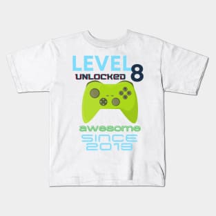 Level 8 Unlocked Awesome 2013 Video Gamer Kids T-Shirt